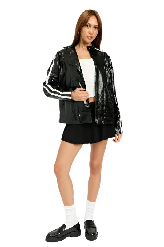 OVERSIZED MOTO PU JACKET