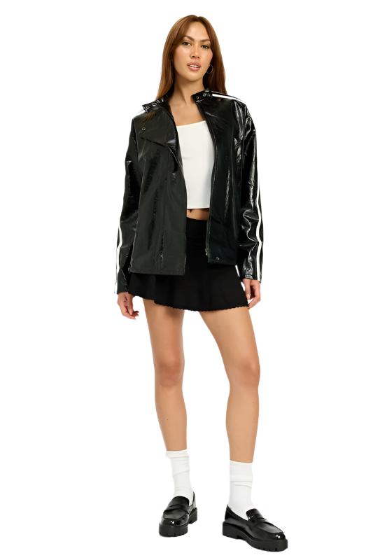 OVERSIZED MOTO PU JACKET